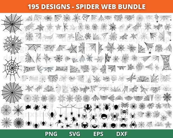 Spider Web SVG Bundle, Spider Web PNG Bundle, Spider Web Clipart, Halloween Svg Cut Files for Cricut, Spider Web Silhouette, Cobweb Svg