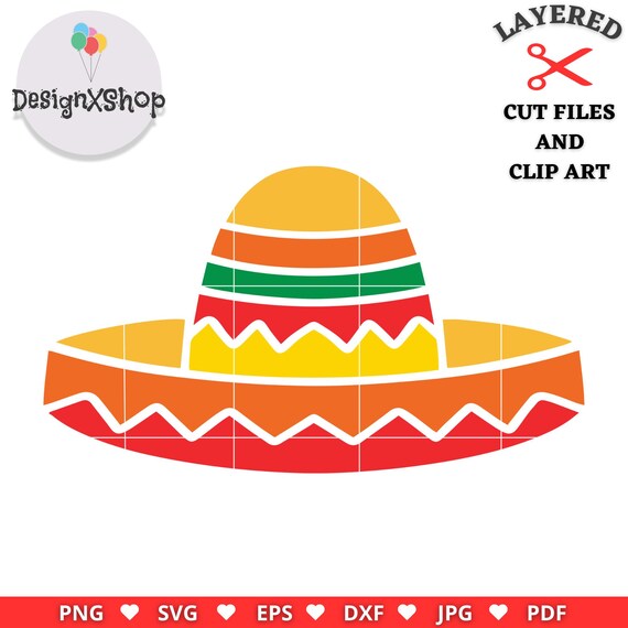 Sombrero - Cinco De Mayo - Instant Digital Download - svg, png, dxf, and eps files included!