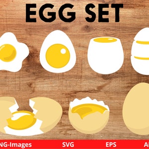 Huevo cocido SVG, Clipart de huevo, Clipart de Pascua, Huevo de Pascua svg, Huevo svg, Huevos de gallina, Clipart de cocina, Huevo frito PNG, Descarga digital