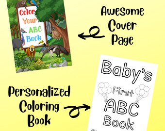 Printable Alphabet Coloring Book: 26 Animal Pages (Digital Download)