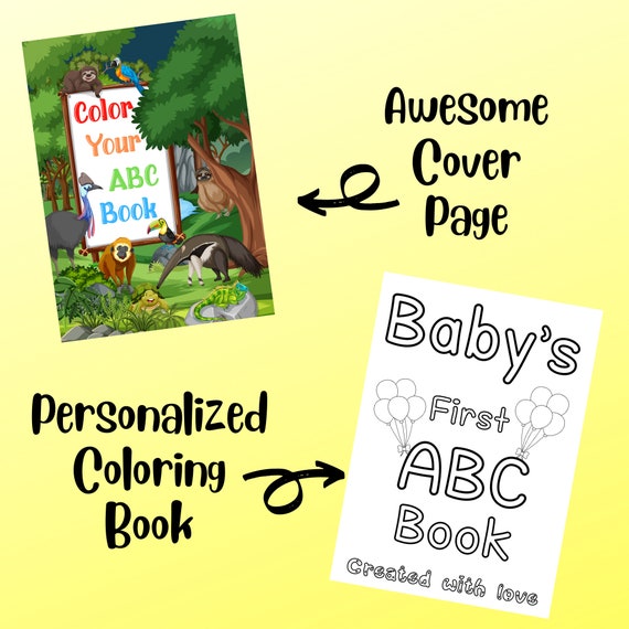 26 Printable Alphabet Coloring Pages | ABC Coloring Book | Baby Shower Game | Book Coloring Pages | Instant Download A4 Size Print