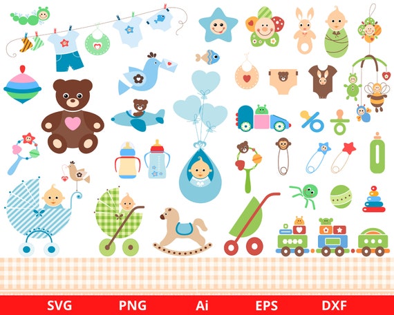 Baby Clipart, New Born Clipart, Baby Girl Clipart, Baby Boy Clipart, baby shower clipart, Baby Svg Bundle, Baby Shower Svg, Newborn Svg