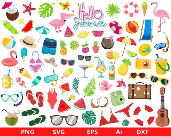 Travel Scrapbook Clipart 76 Piece Clipart Collection Instant Download 