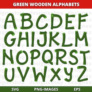 Imágenes prediseñadas del alfabeto de madera verde, imágenes prediseñadas del alfabeto del bosque, imágenes prediseñadas del alfabeto, imágenes prediseñadas de letras de madera, imágenes prediseñadas del alfabeto verde, Descargar SVG y PNG