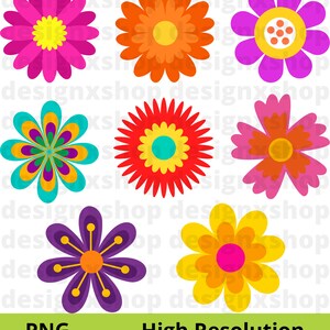Mexican Otomi Clipart, Otomi clipart, Mexico clipart, Colorful Mexican Flowers, Floral clipart, Cinco de Mayo, Fiesta clipart, Digital Files image 7