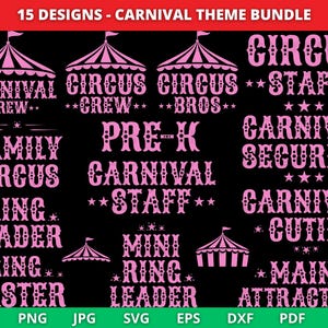 Carnaval rose équipage Svg, Svg d'équipage de cirque, cirque, Svg anniversaire carnaval, Svg anniversaire cirque, anniversaire thème carnaval