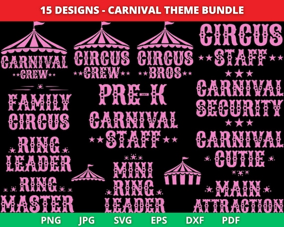 Pink Carnival Crew Svg, Circus Crew Svg, Circus svg, Carnival Birthday Svg Bundle, Circus Birthday Svg, Carnival Theme Birthday Svg