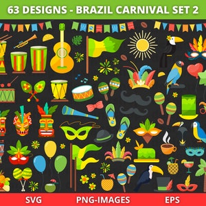 Brasilianischer Karneval Clipart: Rio De janeien Party Grafik (Digitaler Download)