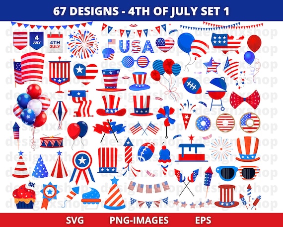 4th of July clipart, Independence Day Clipart, Fourth of July Clipart, Patriotic Clipart, America Clipart, Independence Day SVG and PNG