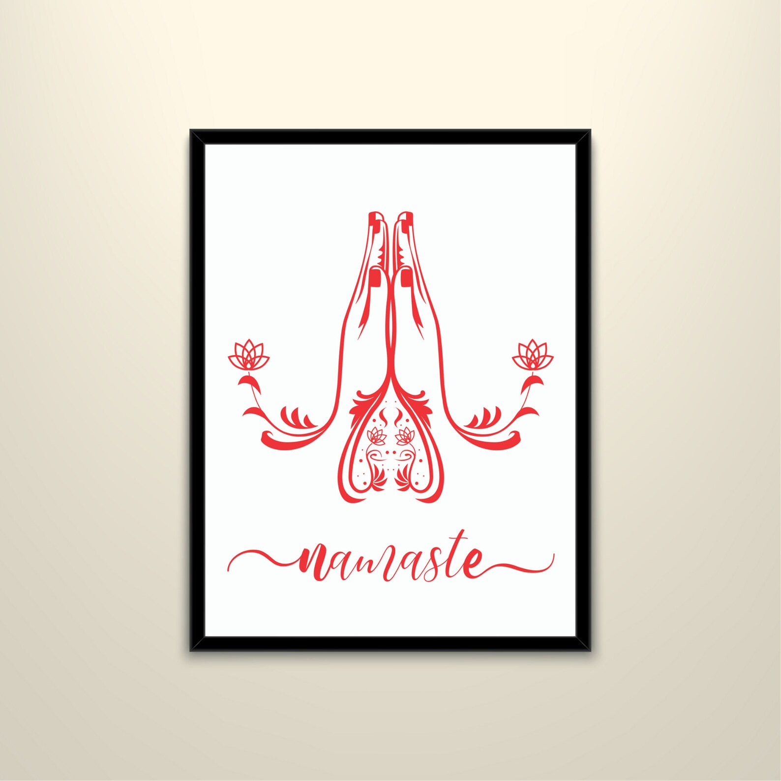 Namaste Wall Art Digital Print in Two Colors Instant Etsy