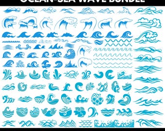 Ocean Wave SVG, Sea Wave PNG, Sea Life, Nautical, Ocean Themed Border, Ocean Scene, Sea wave Cricut silhouette cut files instant download