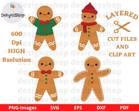 Christmas Gingerbread SVG, Gingerbread man svg, Gingerbread woman svg, Gingerbread cut files and clip art, Instant Download Files