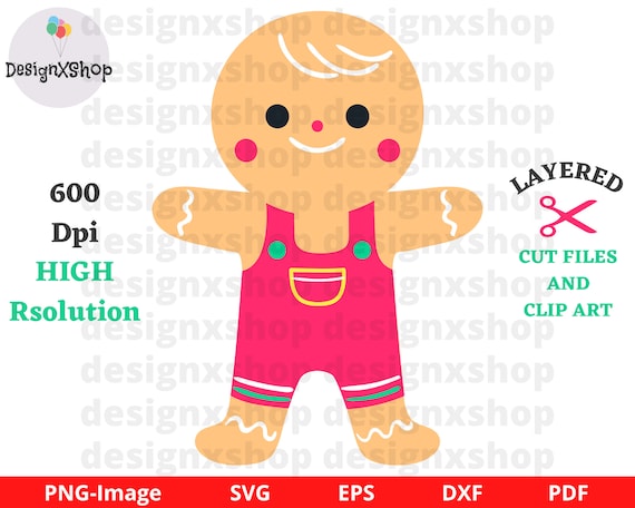 Gingerbread SVG, Cute Gingerbread svg, Christmas svg, Gingerbread cut files and clipart, Winter, Holiday, Instant Download File