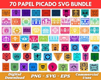 Papel Picado SVG PNG, Fiesta Banner Clipart, Cinco de mayo clipart, Mexican clipart, Dia De Muertos, Instant Digital Download