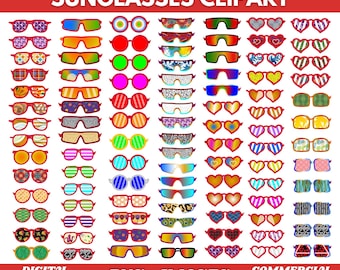 Sunglasses clipart, Rainbow Glasses Clipart, Glasses clipart, summer clipart, party clipart, Props clipart, Digital Download PNG Images