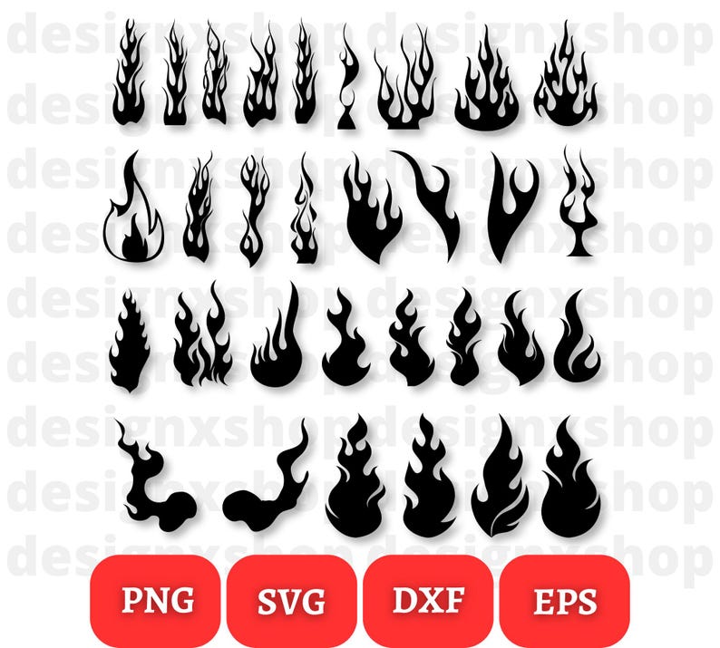 Fire Flame SVG Clipart Bundle: 131 Designs (digital Download) - Etsy