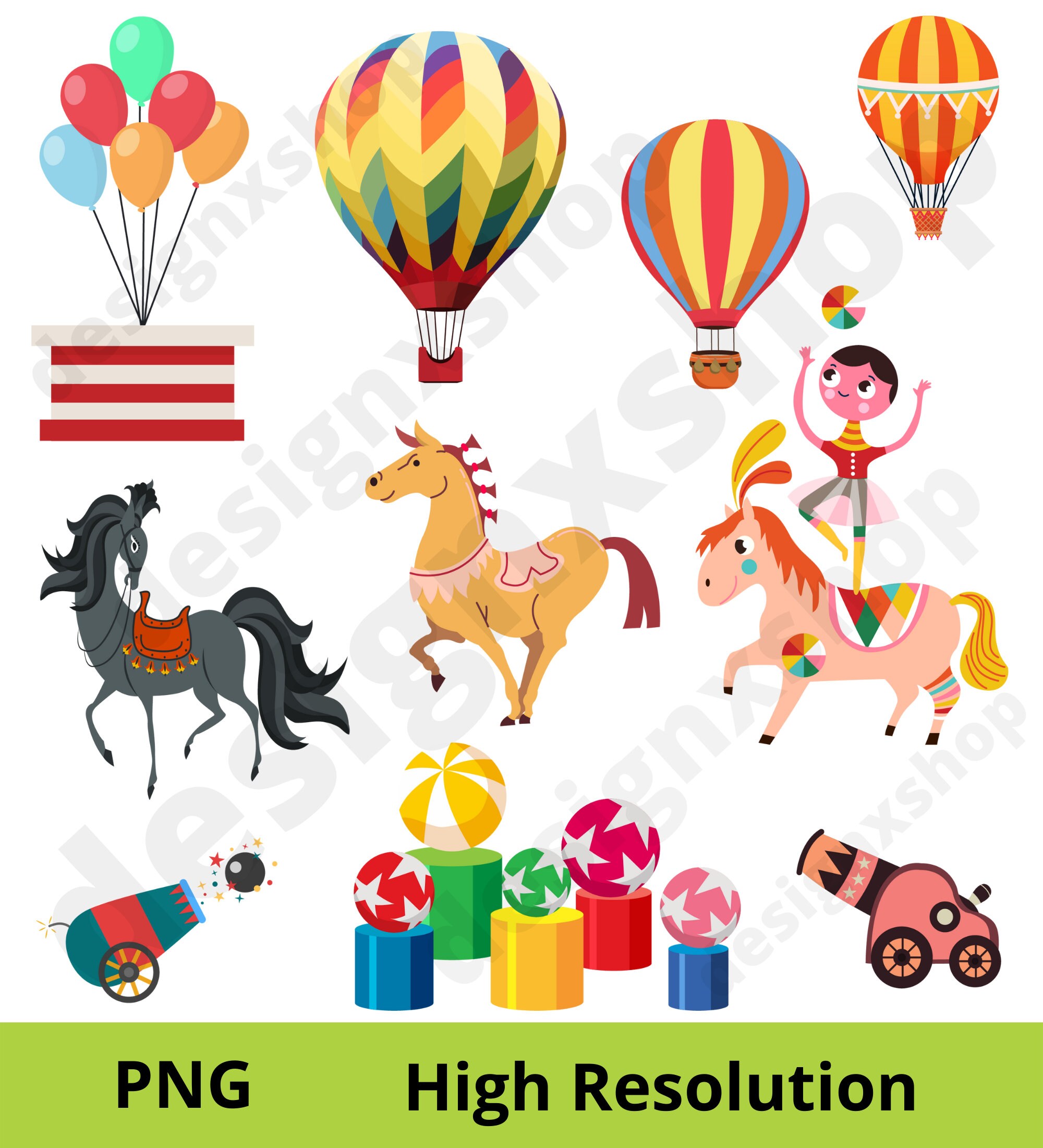 Circus SVG Bundle Set 2 | 52 Circus Clipart Designs | Carnival PNG ...