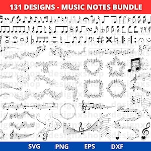 Muzieknoten SVG, Guitar Note Svg, muzieknoten clipart, muziek symbolen svg, muzieknoten gesneden bestanden voor Cricut, silhouet, bundel muzieknoten