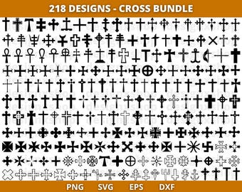 Paquete de más de 250 imágenes SVG de cruces, SVG cristiano, cruz cortada con láser, vector de cruz, crucifijo, cruz desgastada SVG, Lightburn, Cricut, Silhouette, DXF, PNG