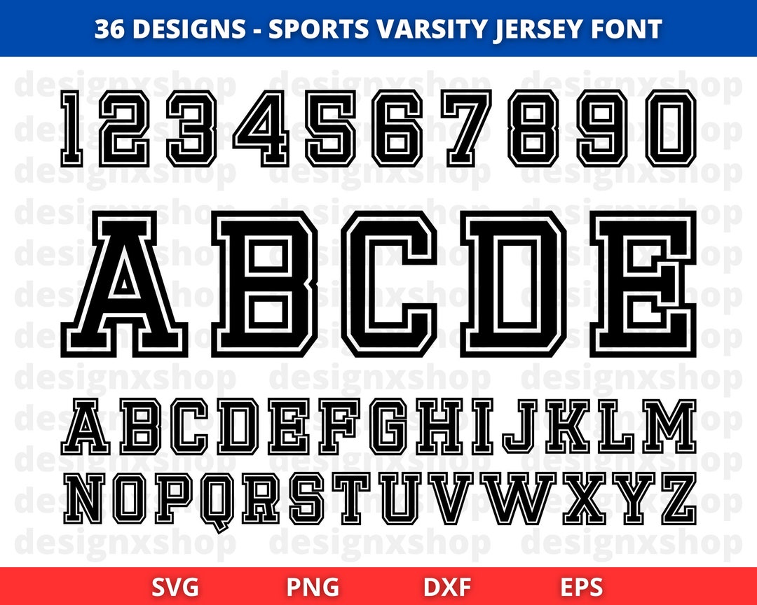 Varsity Font SVG: Sports Jersey Alphabet (digital Download) - Etsy