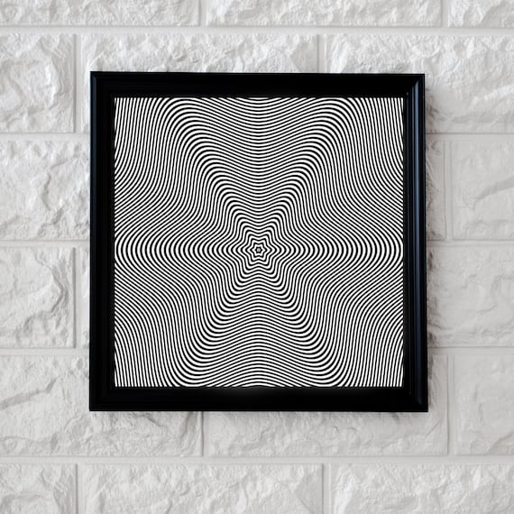 3D optical illusion art, optical illusion print, black and white art, optical illusion wall art, Digital Downloads PNG Images