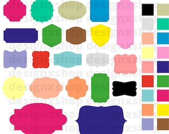 Colorful Frame Clipart: Pastel Borders, Shapes (Digital Download)