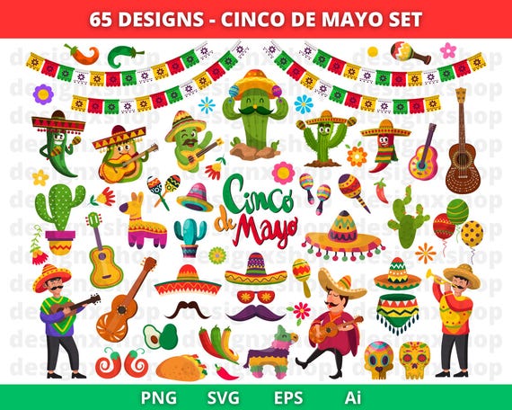 Mexico SVG, Cinco de Mayo Svg bundle, Cinco de mayo Clipart, Sombrero, Mexican Svg, Tacos, Taco Tuesday, Fiesta clipart, Digital Download