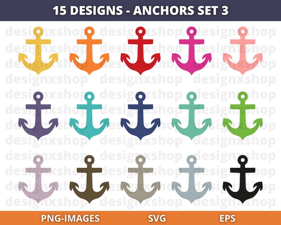 Anchor clipart | Nautical clipart | Anchor Svg | Anchor Monogram | Anchor Silhouette | Anchor SVG Bundle | Marine svg | Download SVG and PNG