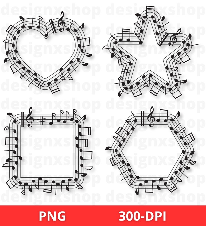 Music Notes SVG, Guitar Note Svg, Musical Notes Clipart, Music Symbols