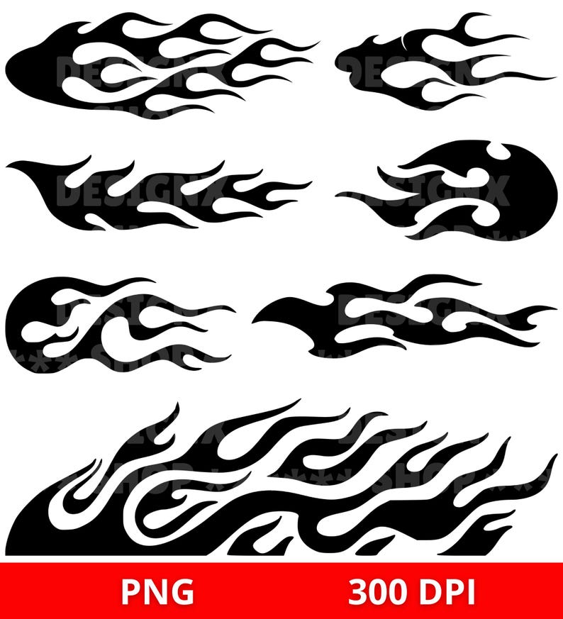 Racing Flames SVG Bundle - Instant Digital Download - Svg, Png, Dxf ...