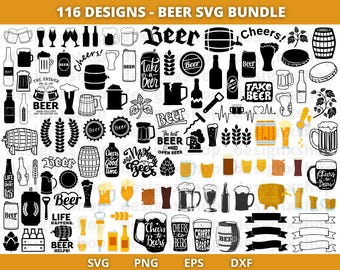 Beer SVG Bundle | Beer Mug Clipart | Cheers Svg | Bar & Pub Designs | Craft Beer PNG | Drinking Quotes Svg | Cricut Silhouette Cut Files