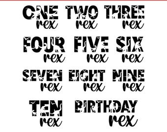 Birthday Saurus SVG Bundle | One Rex Two Rex Three Four Five Six Seven Eight Nine Ten Dinosaur Birthday SVG | Cricut Cut Files