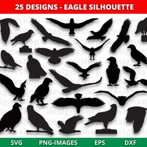 Eagle Svg-bundel, adelaar silhouetten, adelaar clipart, vogel svg, vliegende vogel, zeearend Svg, adelaar svg, download SVG | PNG | EPS | Dxf | Ai