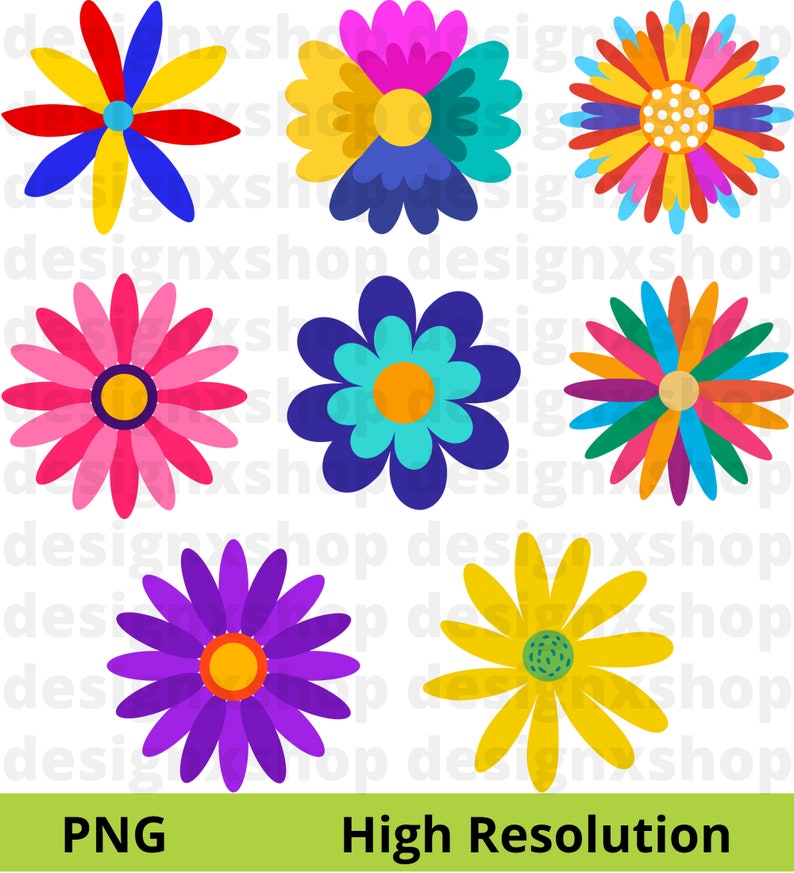 Mexican Otomi Clipart, Otomi clipart, Mexico clipart, Colorful Mexican Flowers, Floral clipart, Cinco de Mayo, Fiesta clipart, Digital Files image 8