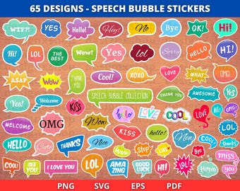 Bundel SVG-clipart van spreekballonnen: Dialogen uit stripboeken (digitale download)