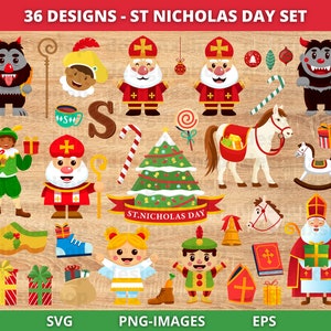 Sinterklaas clipart, Sinterklaas clipart, Sinterklaas SVG, Happy Sinterklaas dag svg, Kerstmis, Sinterklaas SVG- en PNG-bestanden