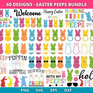 Easter Peeps SVG Bundle, Peeps Svg, My Peeps Svg, Easter Svg, Kids Easter Svg, Easter Bunny Svg, Easter Peeps Cut Files, Cricut, Png, Svg