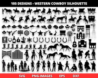 Westerse Svg, cowboy Svg, cowboyhoed Svg, cowboy silhouet Svg, cowgirl Svg, westerse vrouwen Svg, cowboylaarzen Svg, pistolen Svg, hoefijzer SVG