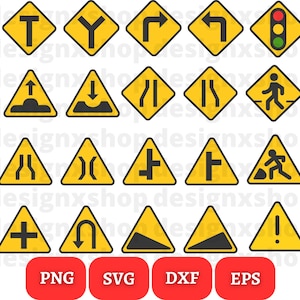 Traffic Signs Clipart, Road Sign Clipart, Street Signs, Stop, Speed Limit, One way, Traffic lights, Yield, Rail Road Crossing, Do not Enter image 10