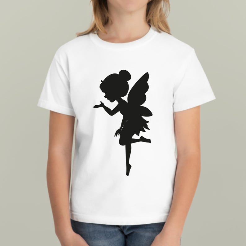 Sylwetka wróżki w formacie SVG | Uroczy plik SVG z wróżką do Cricut | Wróżka w formacie PNG, Dxf, Eps, Pdf, Jpg | Clipart z dziewczyną z fantazji | Użytek komercyjny zdjęcie 2