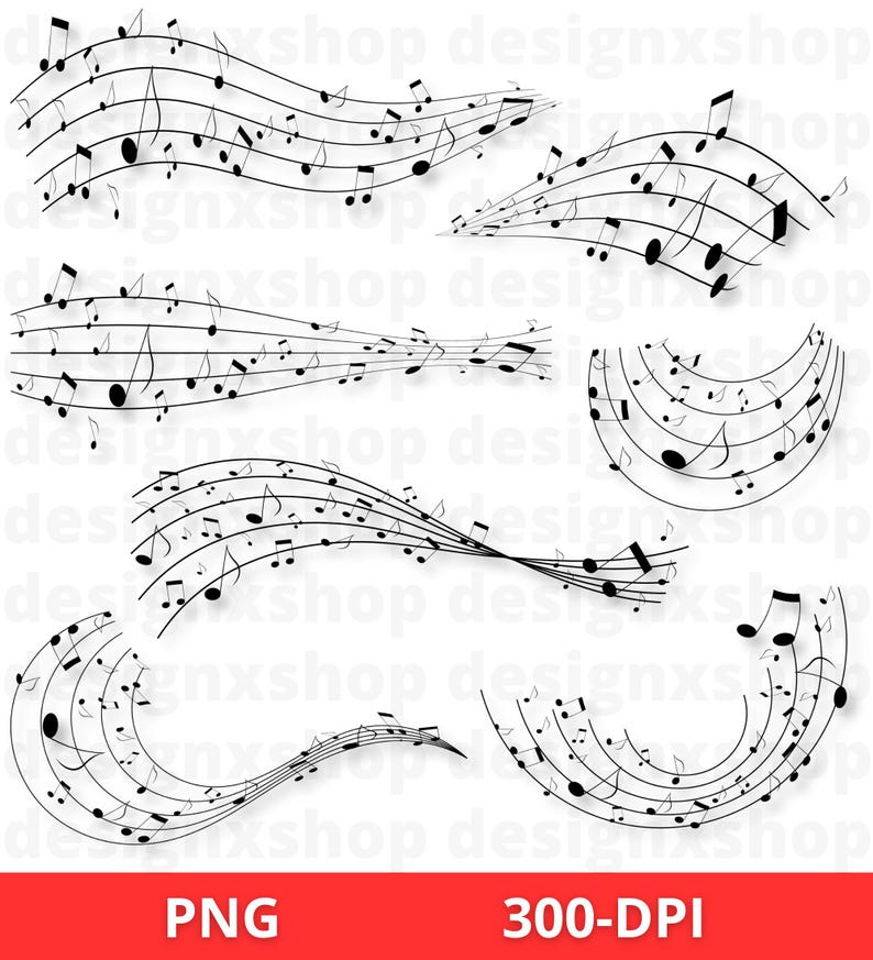 Music Notes SVG, Guitar Note Svg, Musical Notes Clipart, Music Symbols