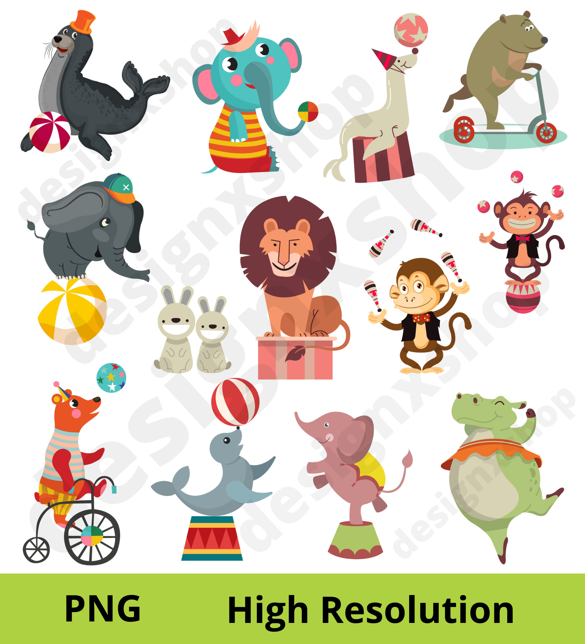 Circus SVG Bundle Set 2 | 52 Circus Clipart Designs | Carnival PNG ...