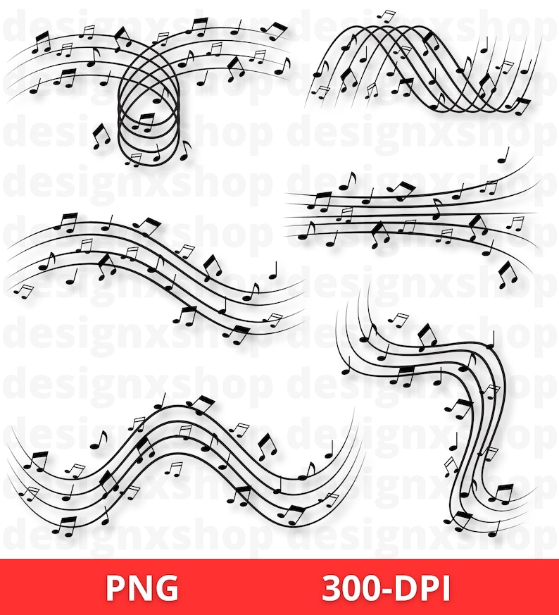 Music Notes SVG, Guitar Note Svg, Musical Notes Clipart, Music Symbols