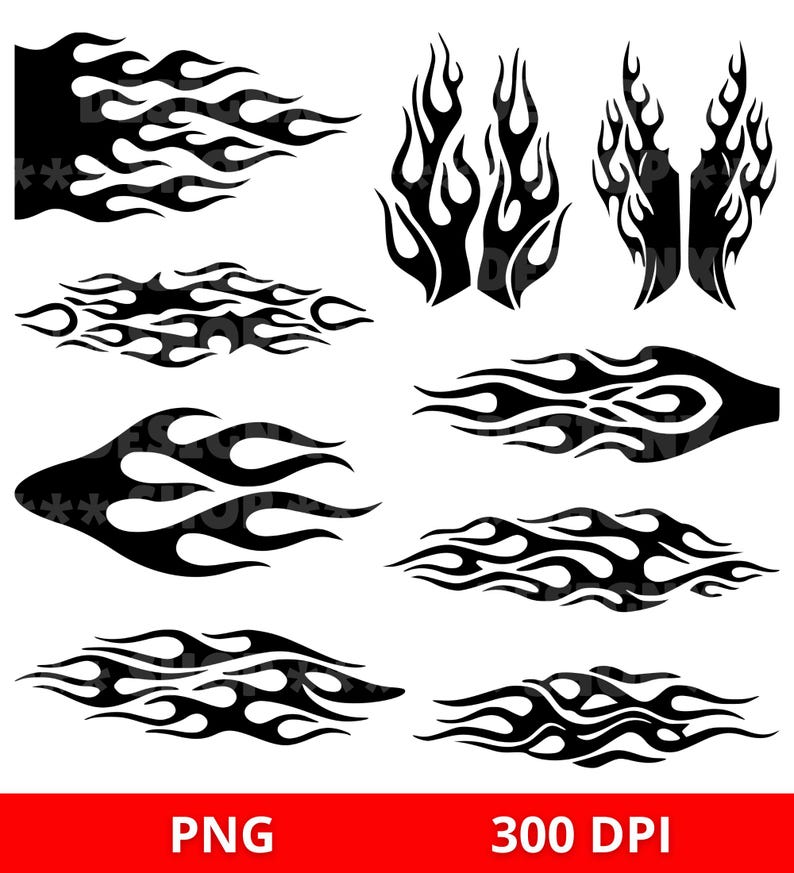 Racing Flames SVG Bundle - Instant Digital Download - Svg, Png, Dxf ...
