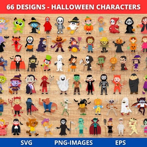 Halloween kids costume clipart | Halloween Character Svg Bundle | Halloween Clipart | Trick or Treat costume | Halloween svg | SVG and PNG
