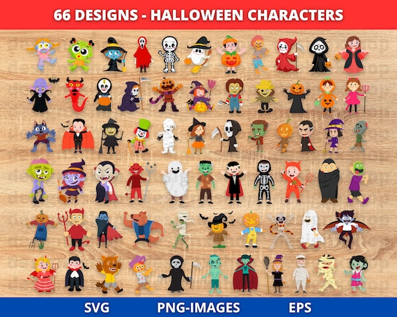 Halloween kids costume clipart | Halloween Character Svg Bundle | Halloween Clipart | Trick or Treat costume | Halloween svg | SVG and PNG