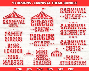 Circus Crew Svg, Circus svg, Carnival Birthday Svg Bundle, Circus Birthday Svg, Carnival Theme Birthday Svg, Carnival Crew Svg