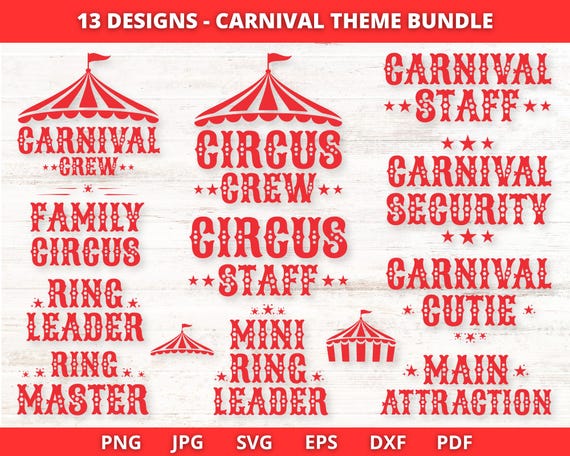Circus Crew Svg, Circus svg, Carnival Birthday Svg Bundle, Circus Birthday Svg, Carnival Theme Birthday Svg, Carnival Crew Svg
