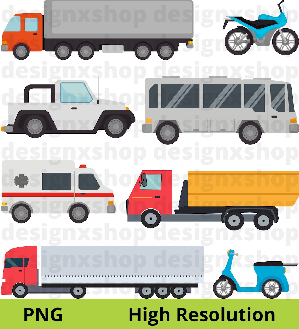 Logistic Vehicles Clipart Delivery Clipart Transportation - Etsy