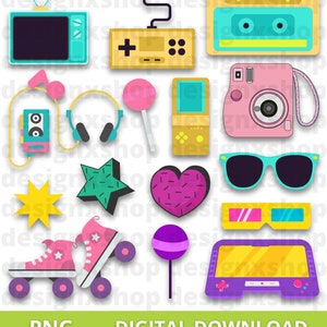 Retro 80s Digital Files, Nostalgic 90s Digital Files, Groovy, Decades ...